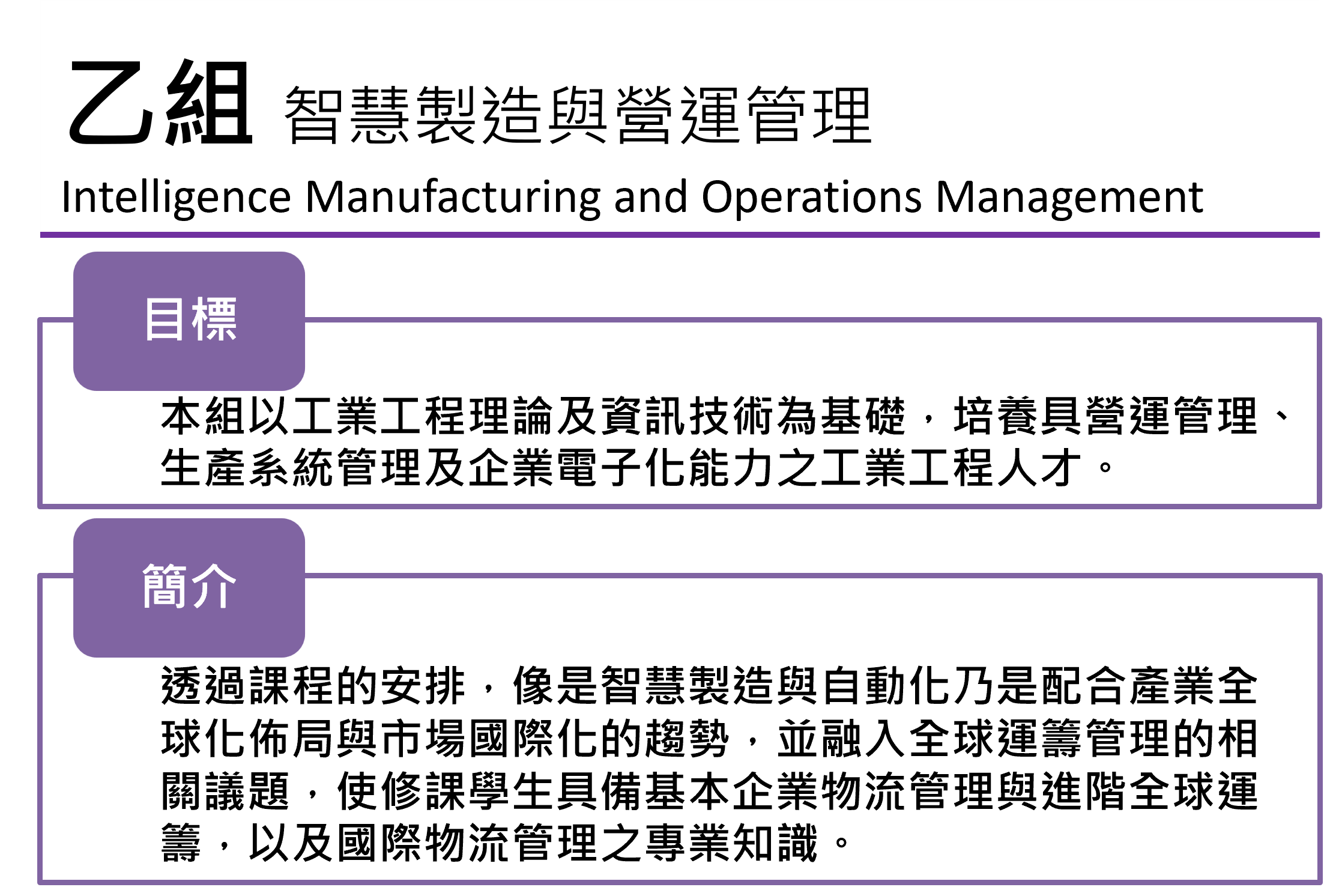 乙組 智慧製造與營運管理